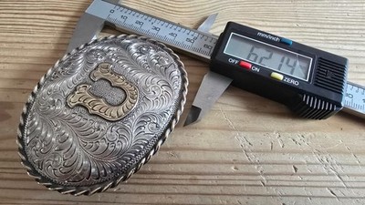 Gürtelschnalle BOYD RENO Nevada Silber U Hufeisen XXL Gravuren