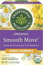 Traditional Medicinals Smooth Move Tea Senna Chamomile 16 Bags