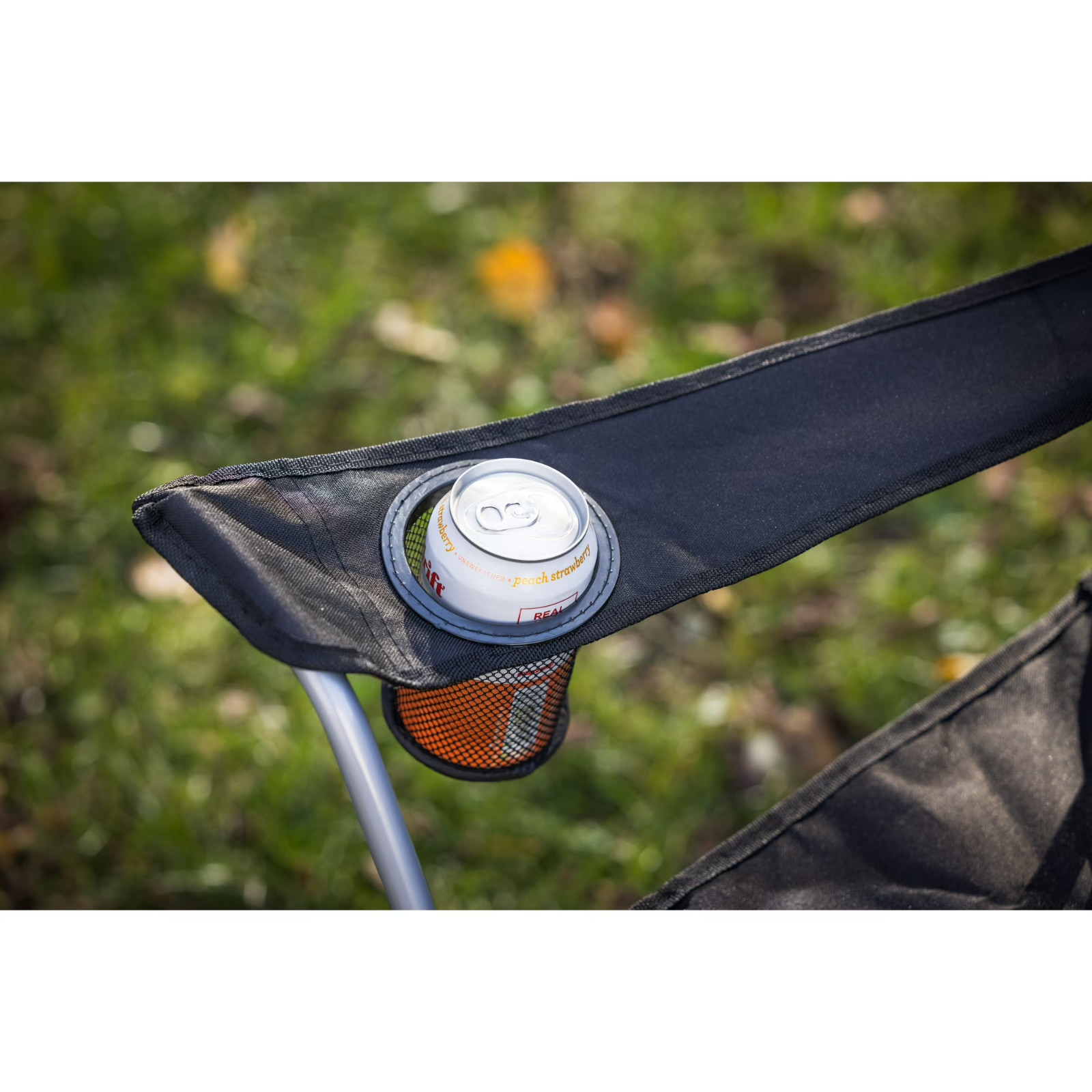 Ozark Trail Basic Quad Folding Camp Chair with Cup Holder, Black, Adult 2 Count