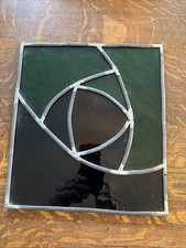 Vintage Handmade Stained glass Panel/sun-catcher/10 1/2 X 11 3/4 No Cracks  