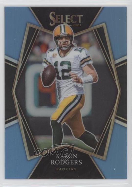 2021 Panini Select Premier Level Light Blue Prizm 13/99 Aaron Rodgers #114 0c6