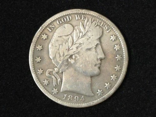 1894-S Barber Silver Half Dollar Very Fine Scratches Obverse 131113
