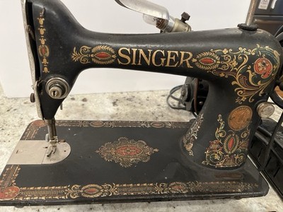 Singer Sewing Machine Model 66 Red Eye From 1900's W/Electric