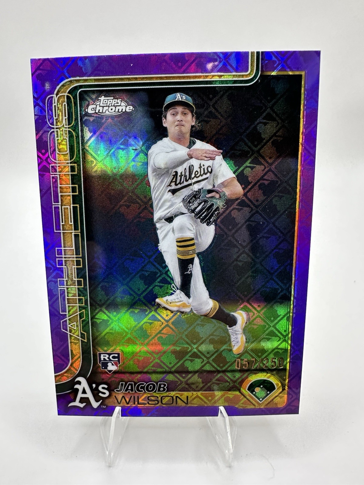 2025 Topps Chrome Logofractor Edition - Jacob Wilson #96 Purple /250 (RC)