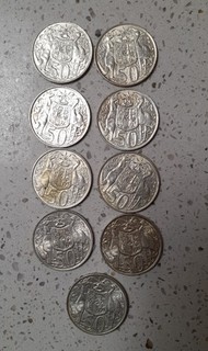 9 x Australian Silver Round 50c Coins #4