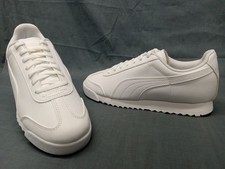 Puma Roma Basic Jr GS Sneakers White Light Gray Boys Size 5 NEW IN BOX