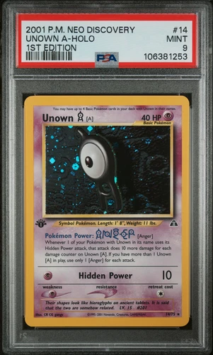 2001 POKEMON NEO DISCOVERY 1ST ED #14 UNOWN A-HOLO PSA 9 - Picture 1 of 2