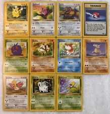 Pokemon Jungle Lot Of 11 Unique Cards Vintage - Pikachu Jigglypuff Eevee Nr Mint