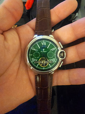 Breguet Le Reveil du Tsar Automatic Green Dial Steel Case Brown Leather