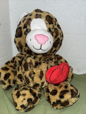 2022 DanDee MTY International Leopard Cheetah Pot Belly Holding Heart Plush Toy