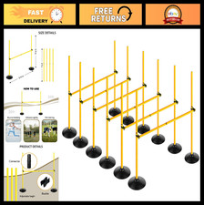 Adjustable Height Agility Hurdle Set - Multi-Function Soccer Training Poles with