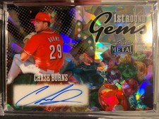 2025 LEAF METAL BASEBALL RC CHASE BURNS AUTO /25 SILVER ICE Crystals SP 1st GEMS