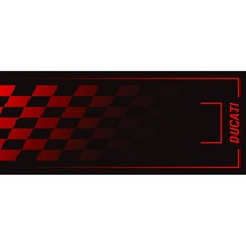 Ducati Motorradteppich "Zielflagge", schwarz/rot, 190 x 80 cm