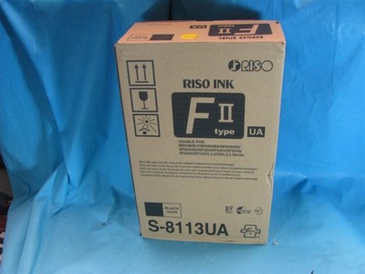 Riso Ink S-8113U Cart, F Ii Type, F/Ez220/Rz590, 2/Pk, Black (RSGS8113U) - NEW