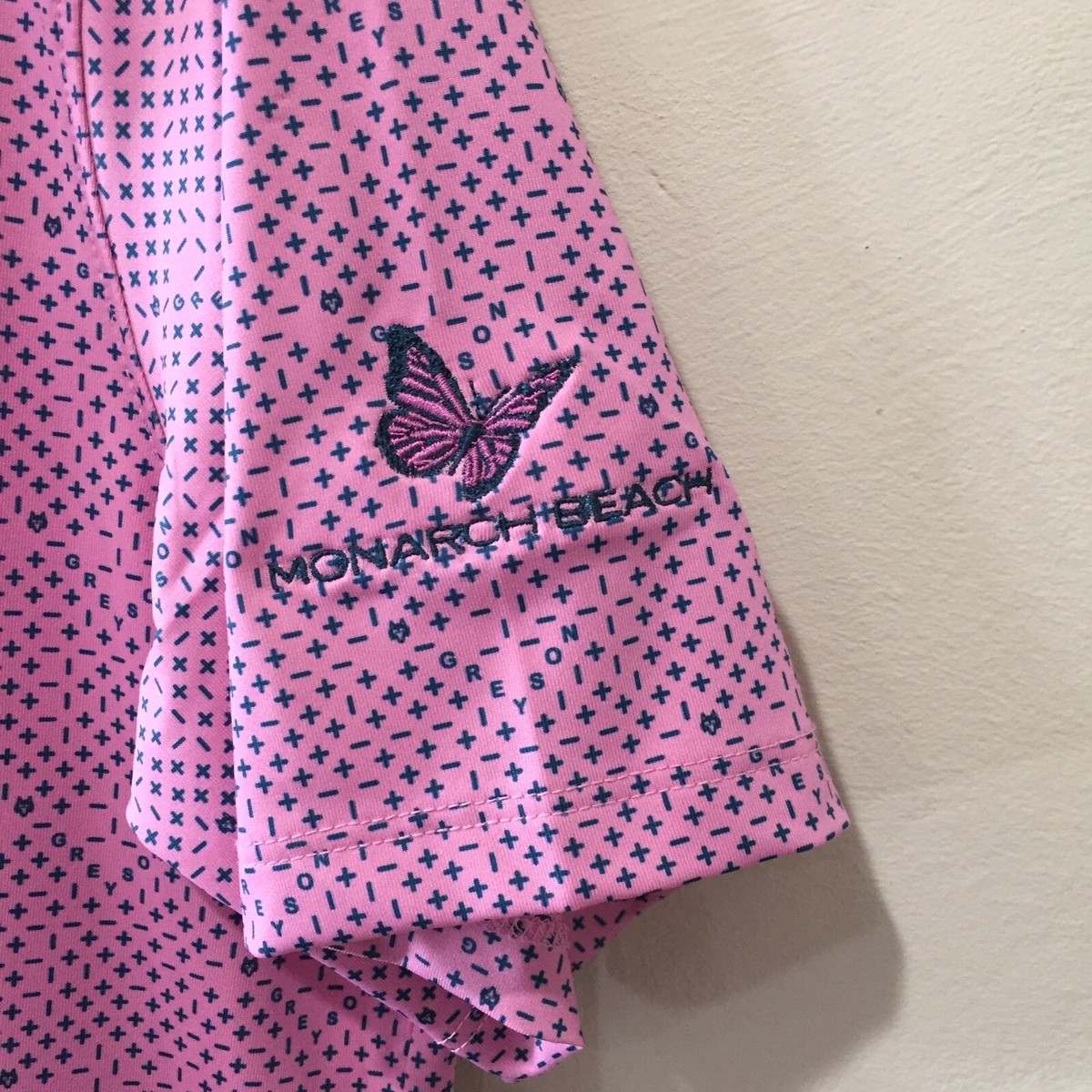 Greyson Golf S/S Polo Shirt Plus Minus Print Wild Rose Pink