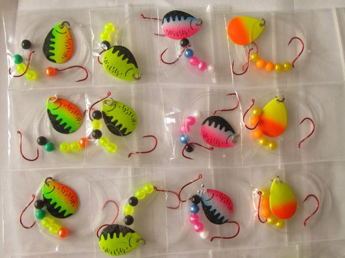 24 Spinner Rigs Leech Minnow Crawler Harness Walleye, Bass, Pike Size 3 Colorado - Picture 2 of 3