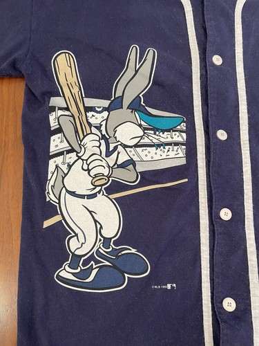 Vintage 90s MLB Seattle Mariners Jersey Men’s Large Looney Tunes Bugs Daffy Rare - Picture 4 of 9