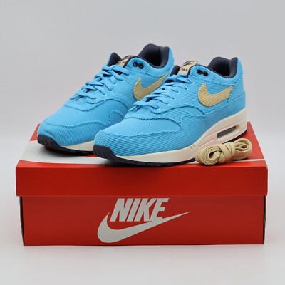 FB8915-400 Nike Air Max 1 PRM Corduroy Baltic Blue Sesame Gridiron