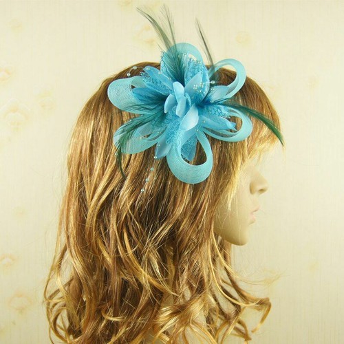 1pc Bridal Feather Fascinator Headdress Bride Cocktail Hairclip Pins Women Weddi - Picture 11 of 24