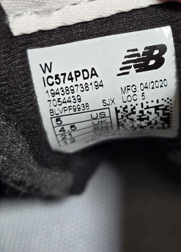 New Balance 574 Speed Toddlers Baby Shoes Sz 5 Black Cobalt IC574PDA Sneakers - 第 3/13 張圖片