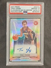 Trae Young PSA10 Auto10 POP4 Flashback Signatures Autograph Silver Prizm 
