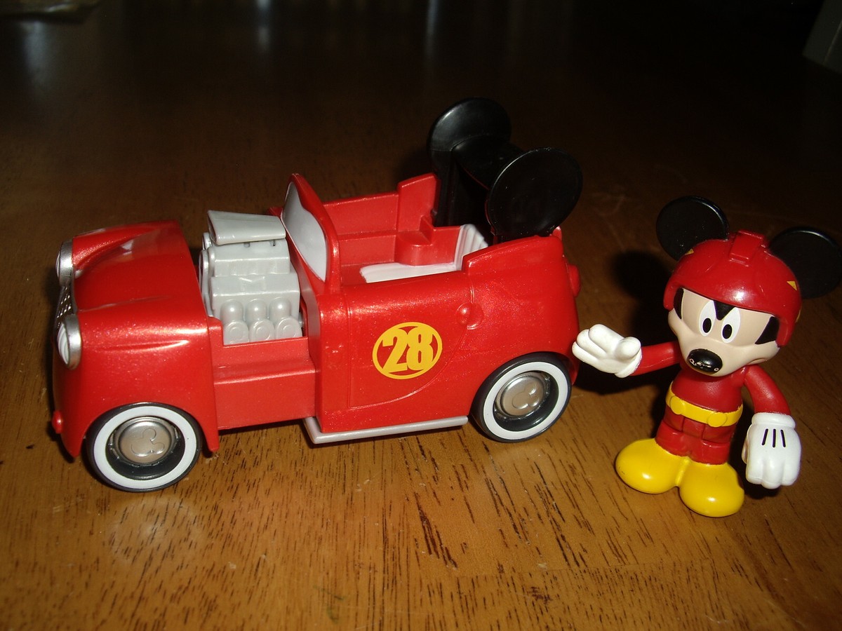 EUC Disney Mickey Mouse Red Race Car Number 28 Rare