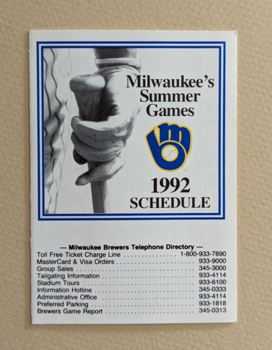 POCKET SCHEDULES - MILWAUKEE BREWERS BASEBALL MLB - CHOOSE YEAR & SPONSOR ⚾️⚾️🍺 - Picture 35 of 48