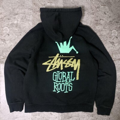 Stussy Hoodie Crown Global Roots Black Size L Men | eBay