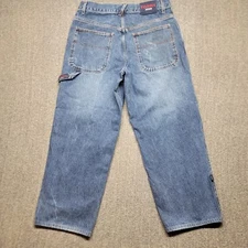 Tommy Hilfiger Jeans Mens 34x30 Carpenter Distressed Patch Vtg Baggy Y2k Grunge
