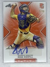 2021 LEAF PERFECT GAME ROSS HIGHFILL ORANGE PAPER AUTO # 7/30