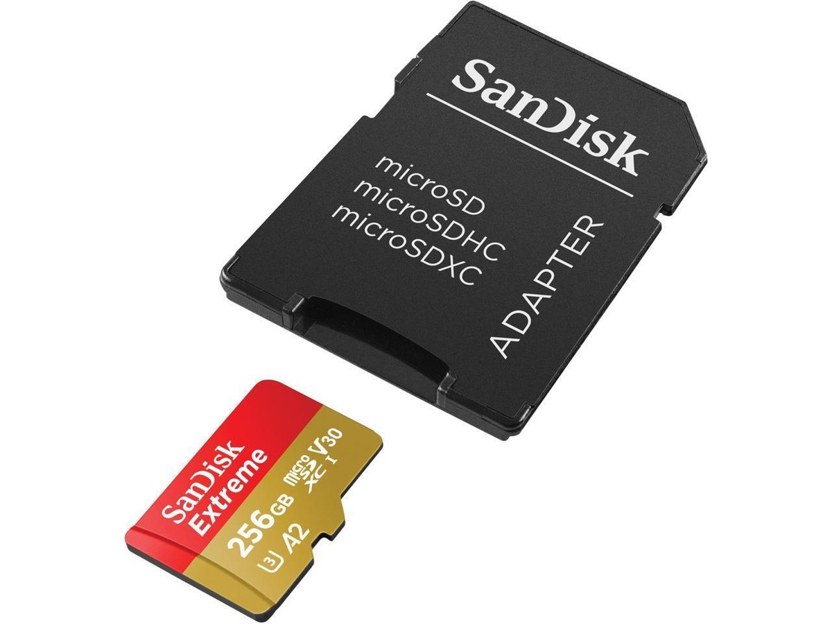 SanDisk 256GB Extreme microSDXC UHS-I/U3 A2 Micro SD Card with 