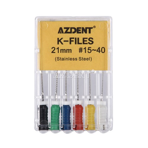 6pcs/box Dental Endodontic Root Canal Hand Use Stainless Steel K-Files 25mm/21mm - Picture 28 of 36