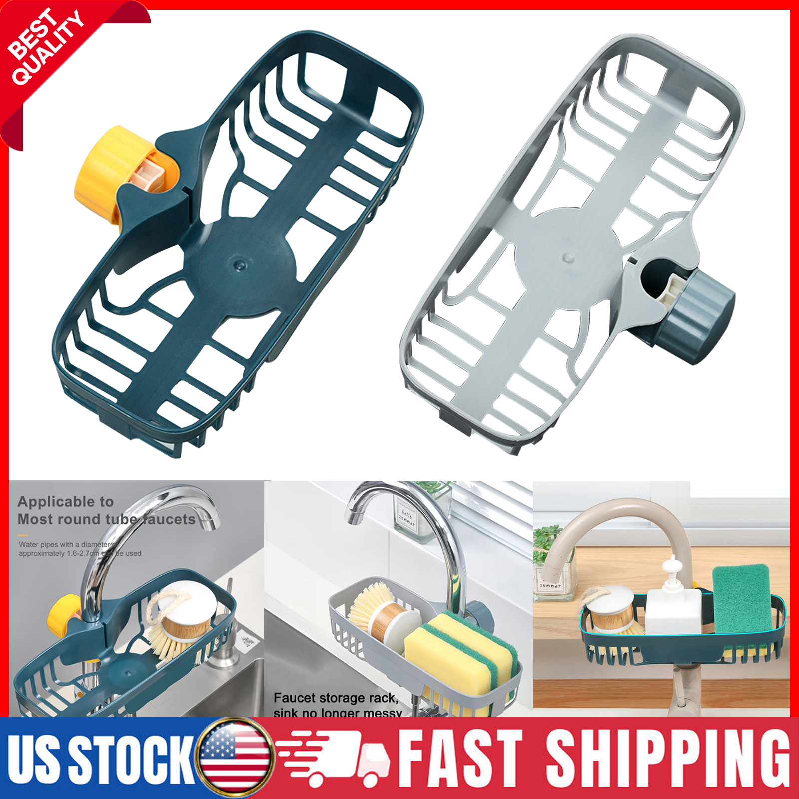 Organize Your Kitchen Sink with Sink Sider Faucet Caddy Sponge Holder - New