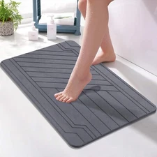 Stone Bath Mat Diatomaceous Earth Shower Mat, Non Slip Super Absorbent Quick Dry