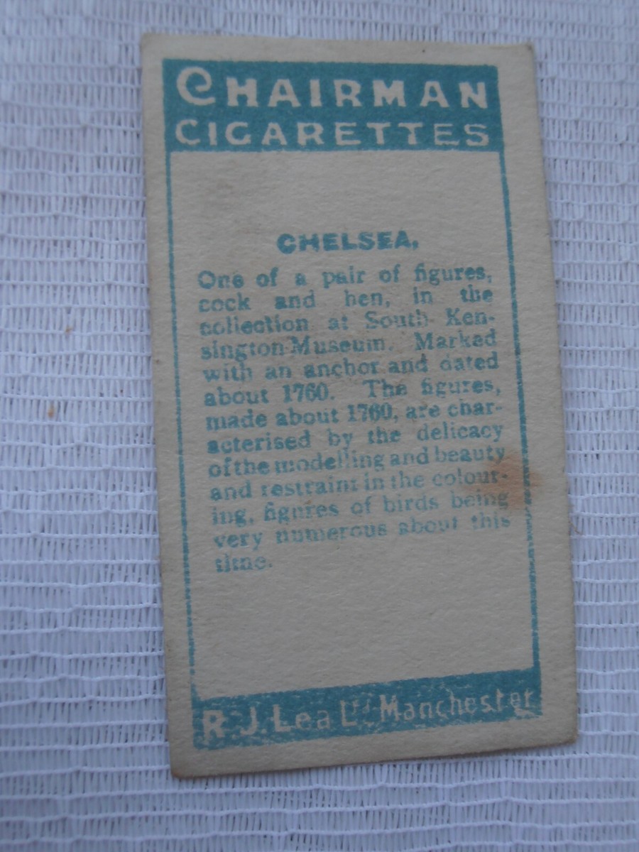 chairman cigarette cards Original R.J. LEA Chairman Cigarettes OLD POTTERY