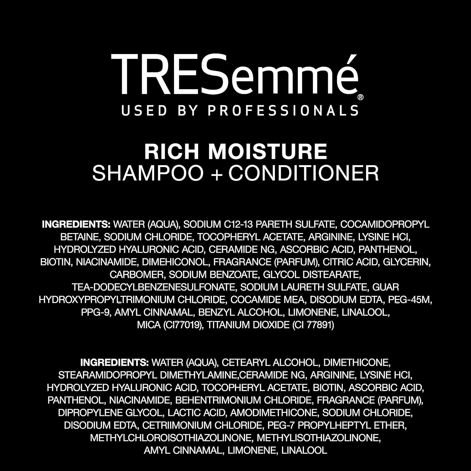 Tresemmé Rich Moisture Shampoo and Conditioner Rich Moisture Pack of 2 for Dry H