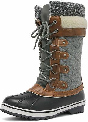 DREAM PAIRS Women Winter Faux Fur Lined Warm Boots Insulated Zip Up Snow Boots