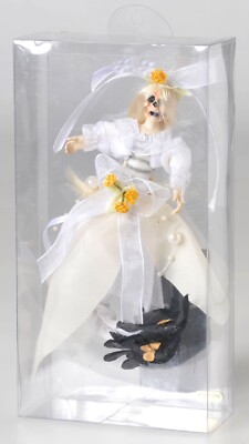Halloween Skeleton Bride with Hair Wedding Dress Hanging Ornament NEW