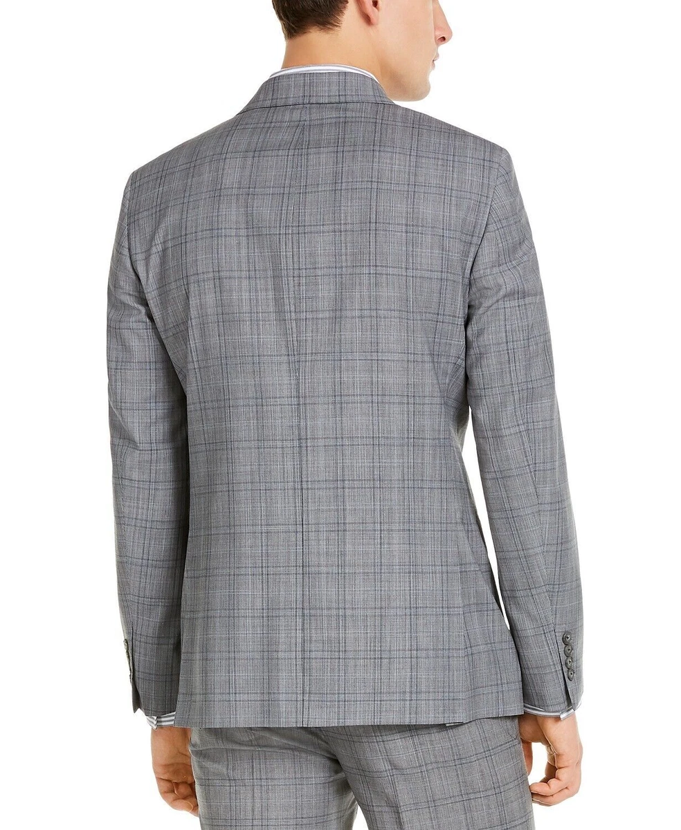 Calvin klein blue plaid suit hotsell