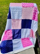 Mink FUR blanket QUILT SOFT Baby Blanket HANDMADE BABY GIRL