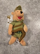 VTG Disney Store Robin Hood Winnie The Pooh Mini Beanbag Plush Toy 8" NEW