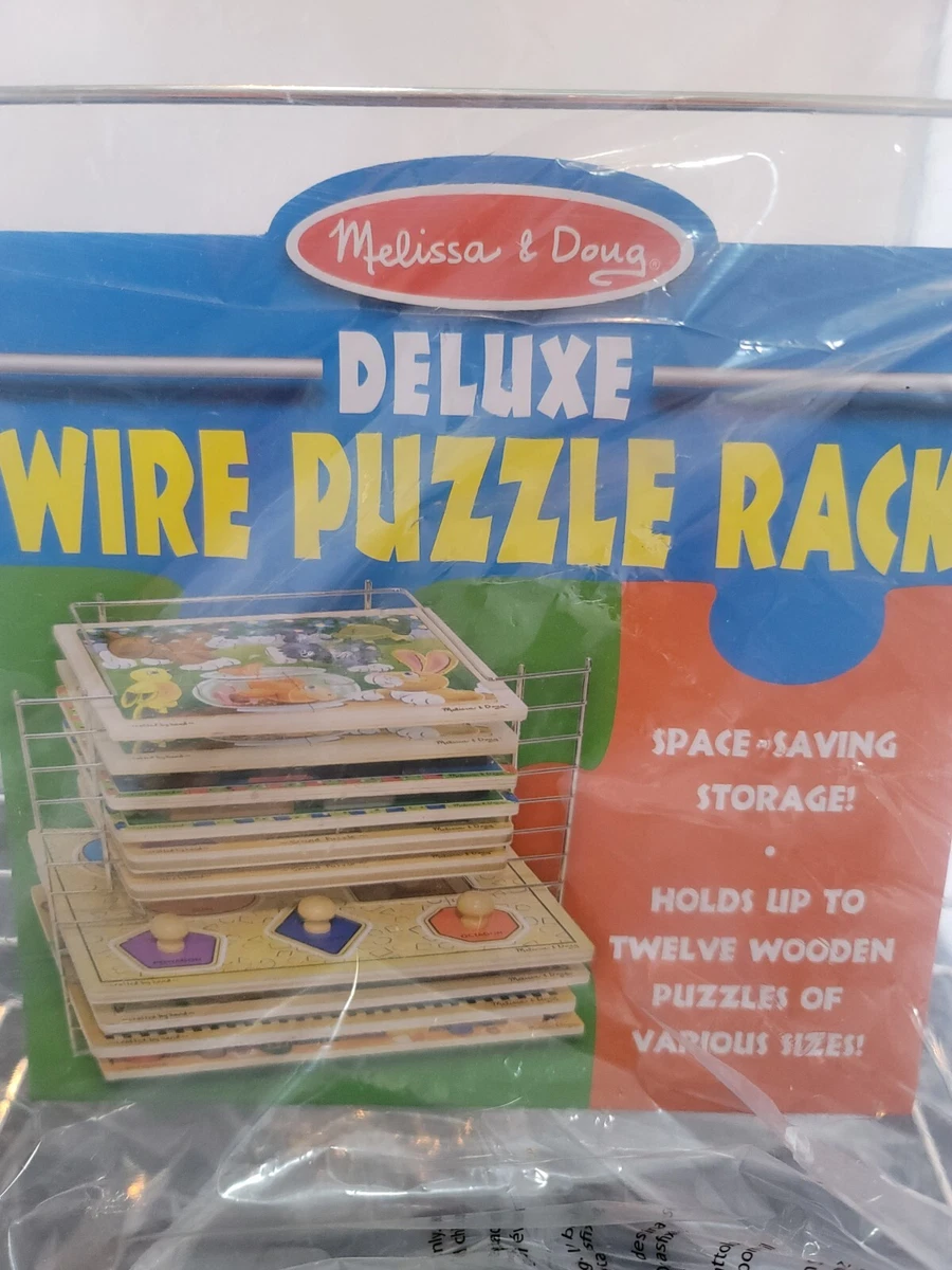 Deluxe Wire Puzzle Rack-Melissa & Doug Product, Holds 12 Wooden Puzzles,  New