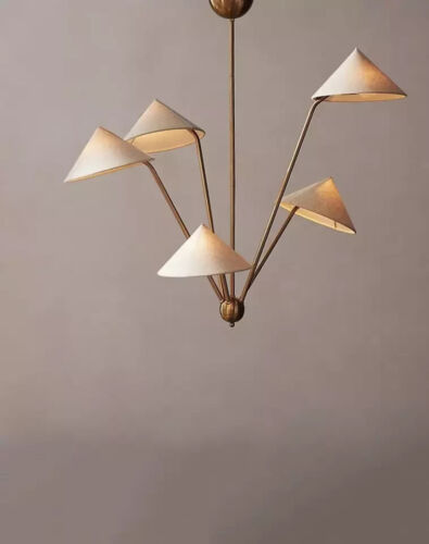 Handcrafted 5 Light Art Deco Brass Chandelier Sputnik Light Halloween Gift Item