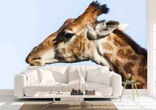 3D Giraffe Portrait Wallpaper Wall Mural Removable Self-adhesive Sticker 344