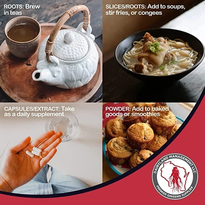 Cápsulas de ginseng americano 100 % puro, refuerzo energético-75 quilates-sin rellenos ni aglutinantes Foto 4 de 4