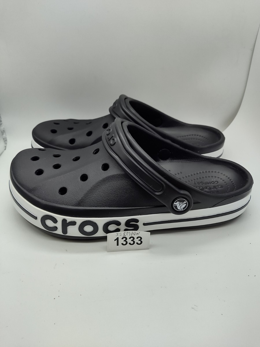 Crocs Unisex-Adult Bayaband Clogs Size M-8 W-10 Black/White #1333