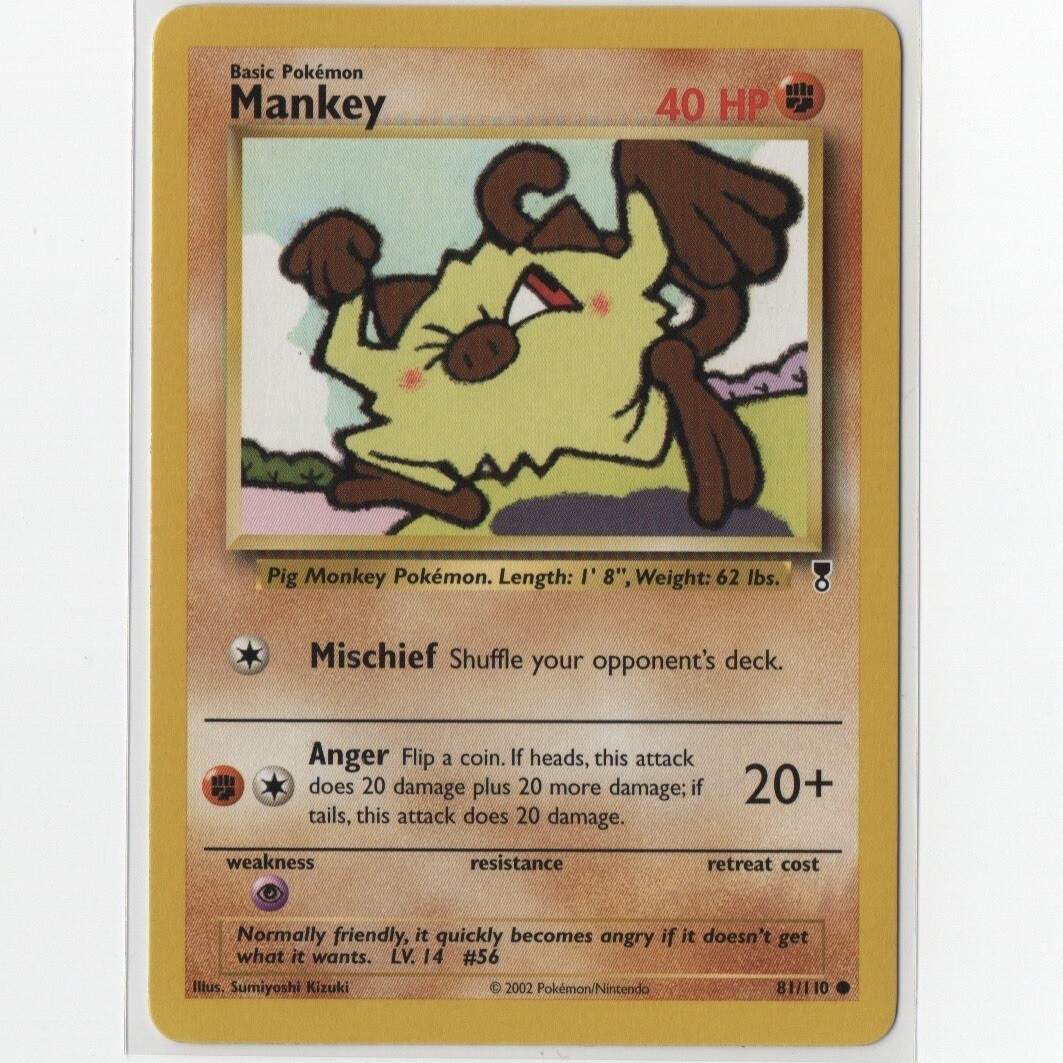Mankey Non-Holo Common 81/110 Pokémon TCG Legendary Collection LP