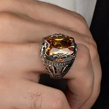 925 Sterling Silver Citrine Yellow Gemstone M...