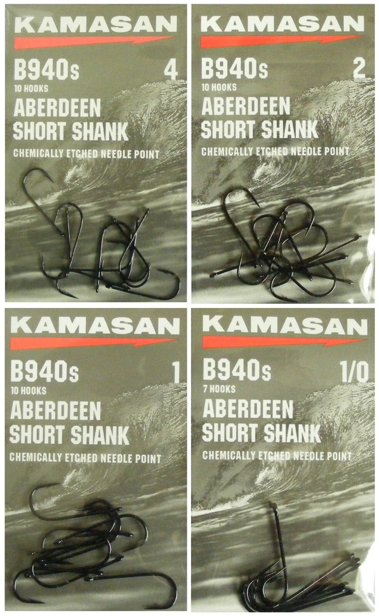 Kamasan B940 s Short Shank Aberdeen Sea Fishing Hooks All Sizes