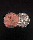 Dime & Penny Close Up Coin Magic Trick Deluxe Set Bang Ring Ez Magic
